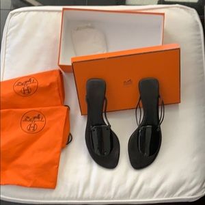 Hermès black slip on